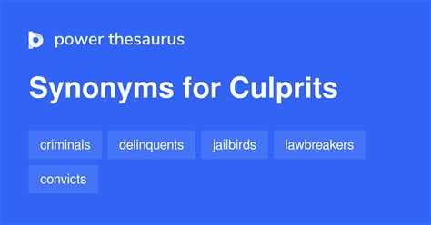 19 Synonyms & Antonyms for CULPRIT .